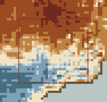 Temperature anomaly, week 1, over the Coffee · Brazil Arabica belts