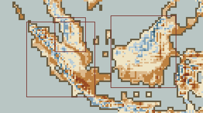 Temperature anomaly, week 1, over the Palm Oil · Southeast Asia belts