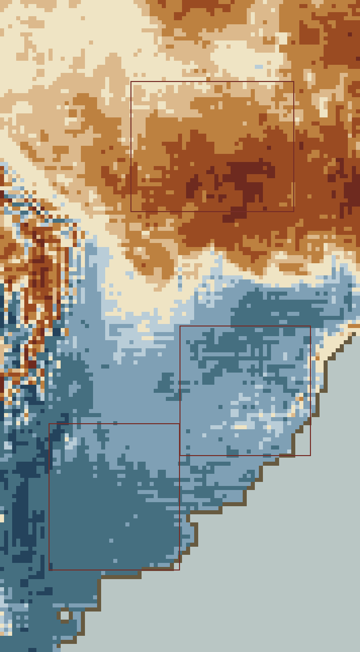 Temperature anomaly, week 1, over the Soybeans · South America belts