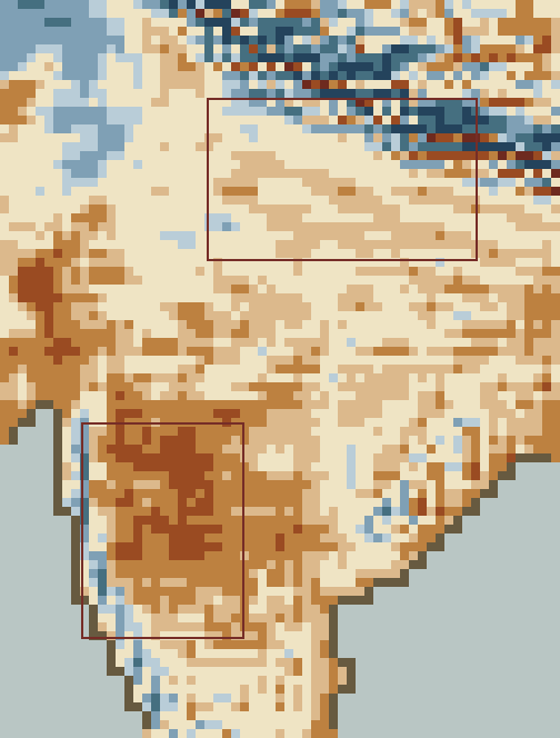 Temperature anomaly, week 2, over the Sugar · India belts