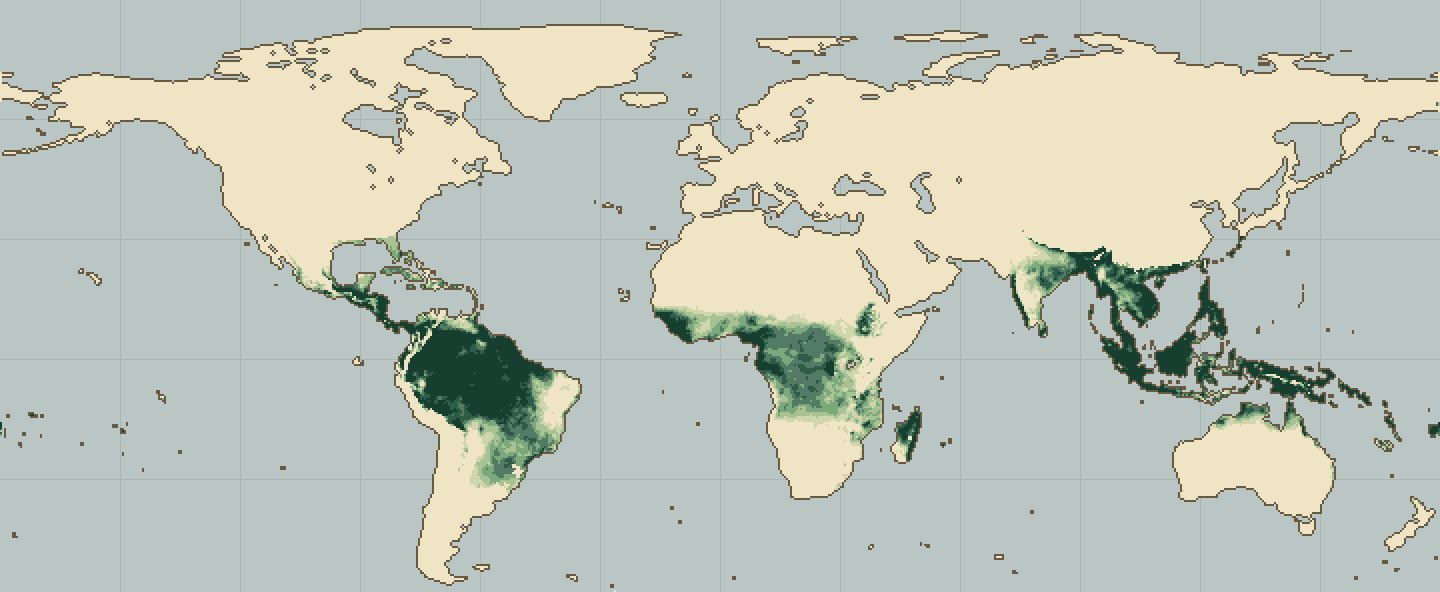 Global climatic suitability map for Abacá
