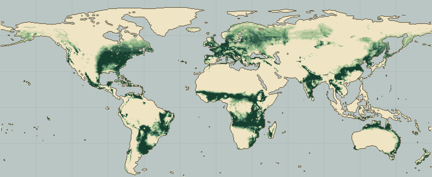 Global climatic suitability map for Adzuki Bean