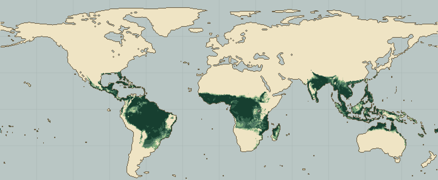 Global climatic suitability map for African Rice