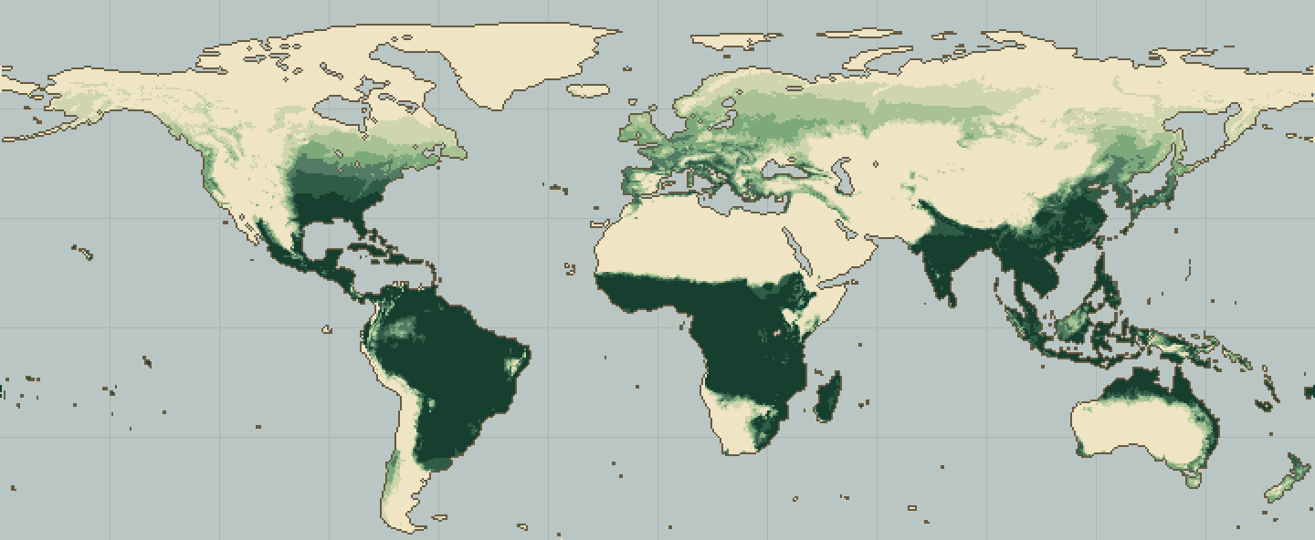 Global climatic suitability map for Alfalfa