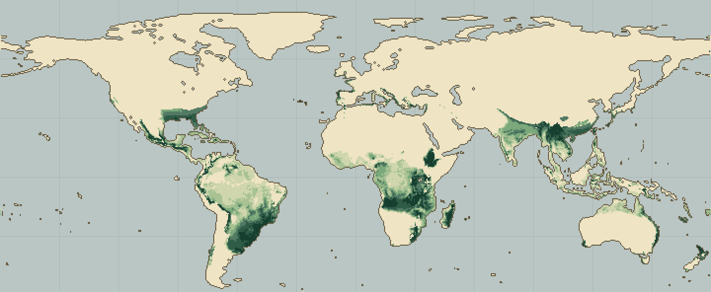 Global climatic suitability map for Arracacha