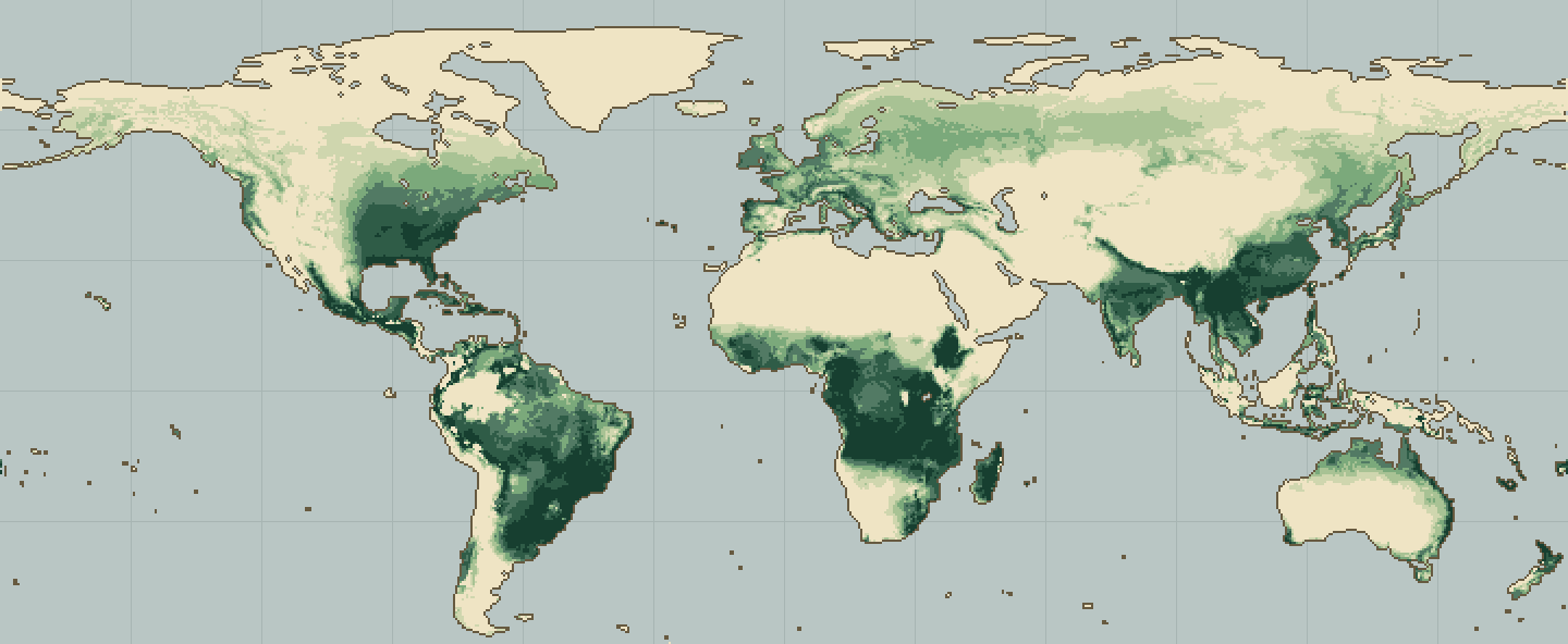 Global climatic suitability map for Globe Artichoke