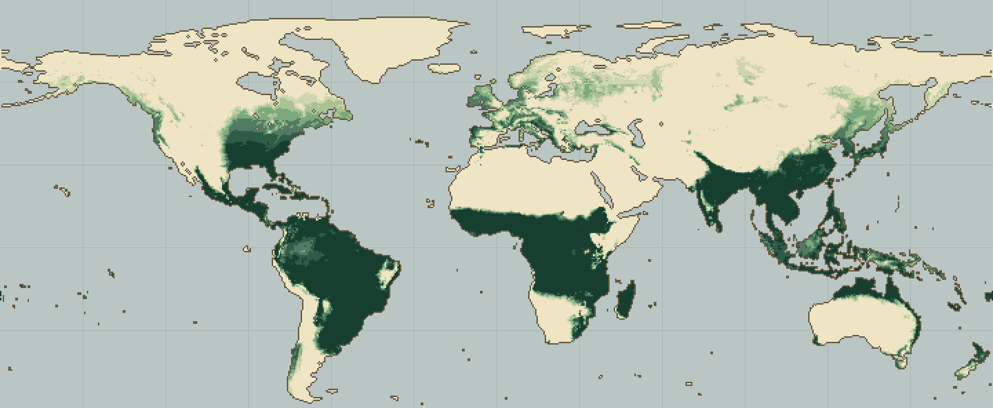 Global climatic suitability map for Asparagus