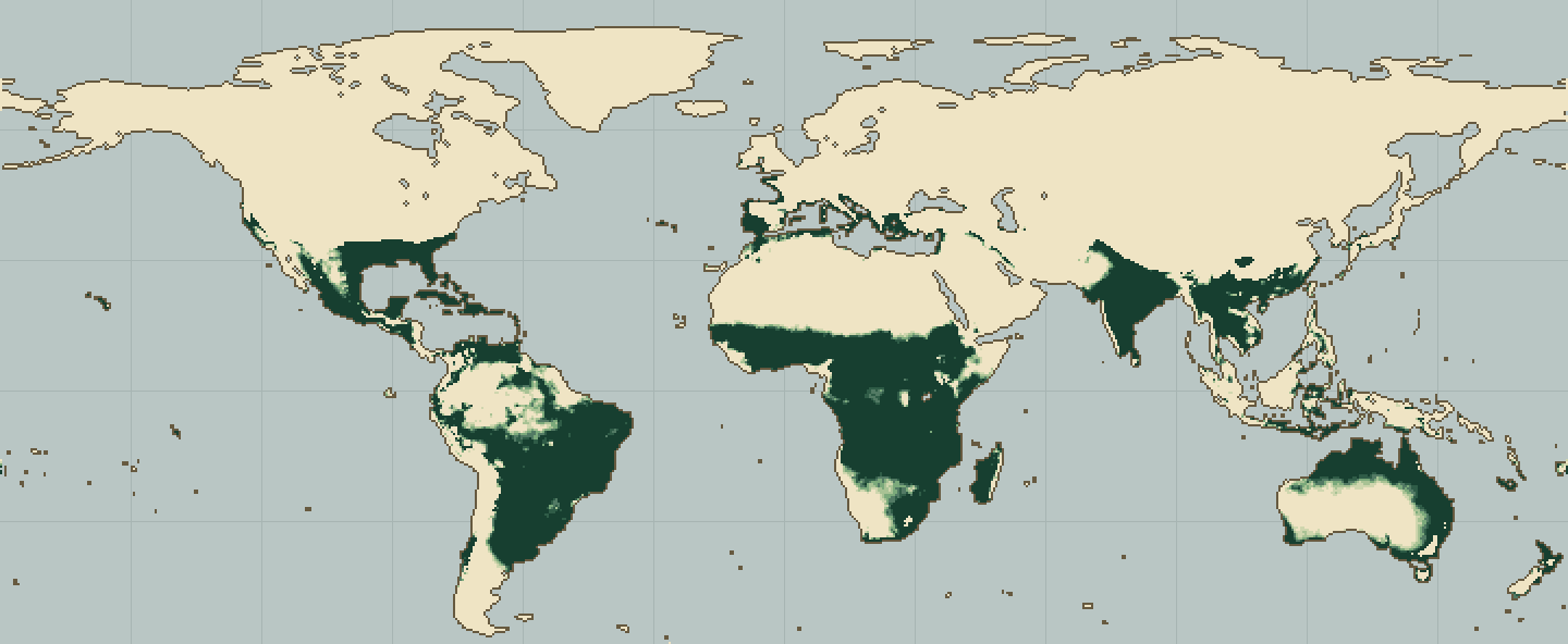 Global climatic suitability map for Avocado