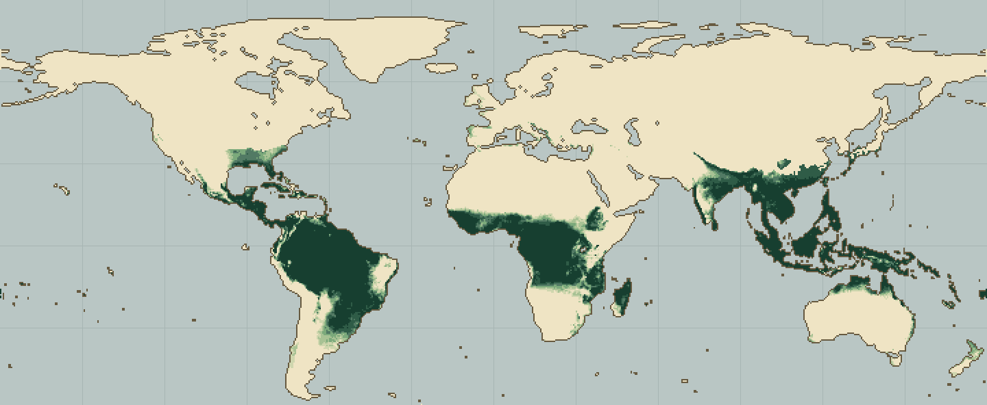 Global climatic suitability map for Bamboo