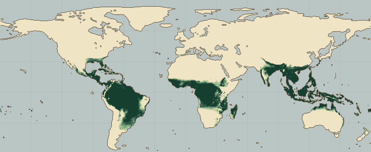 Global climatic suitability map for Banana