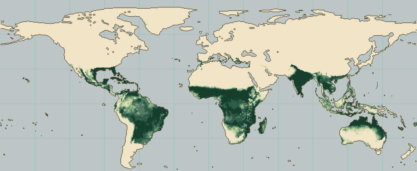 Global climatic suitability map for Baobab