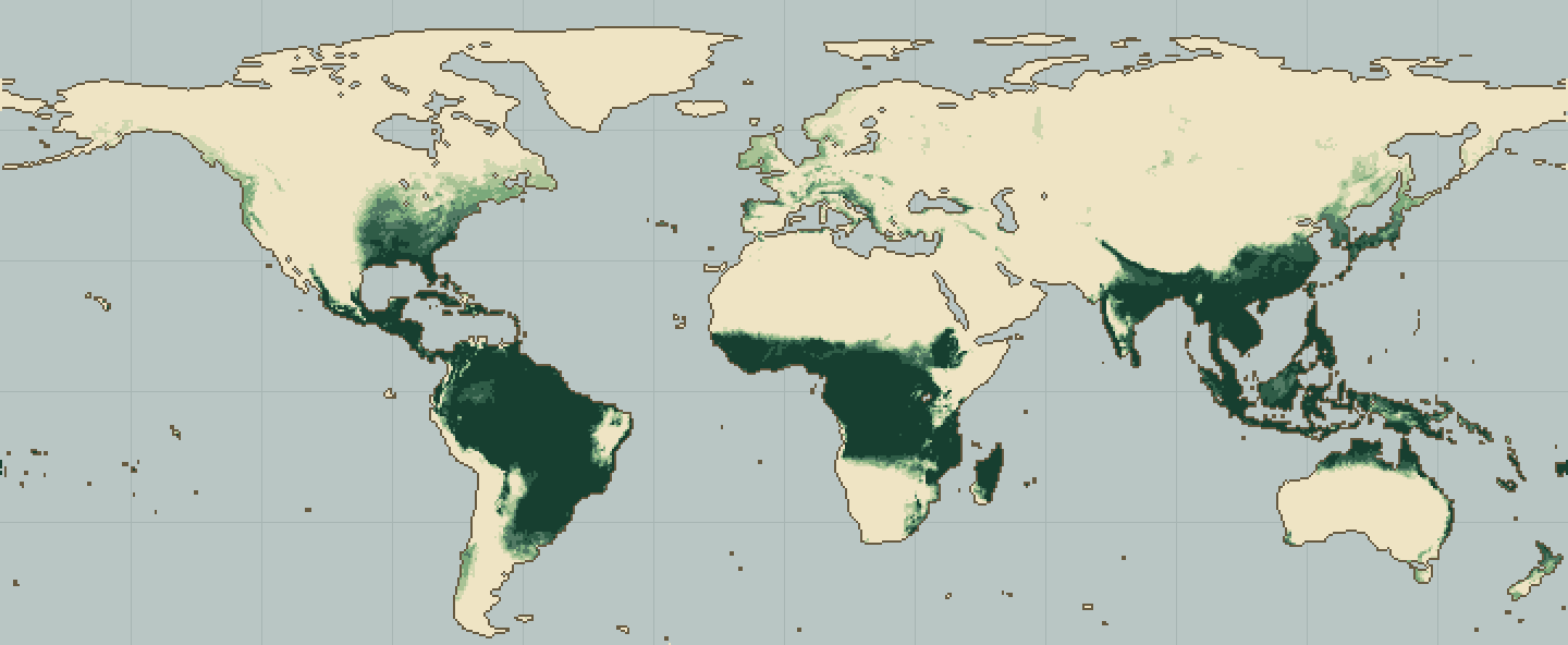 Global climatic suitability map for Basil