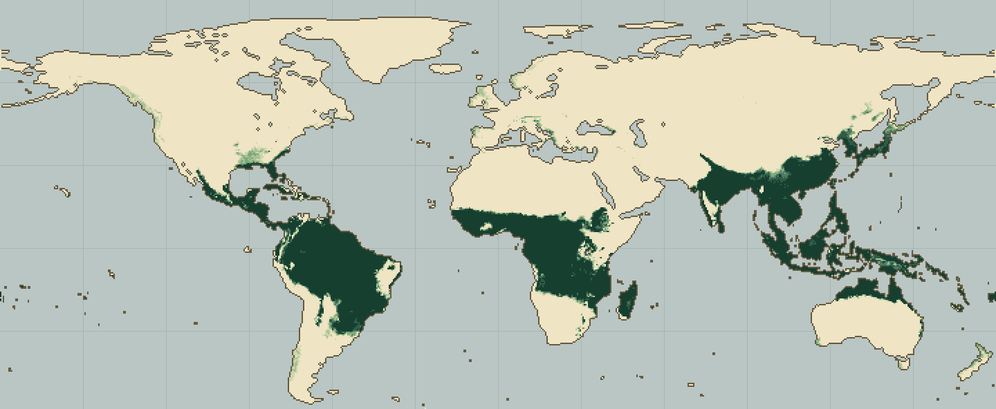 Global climatic suitability map for Black Gram