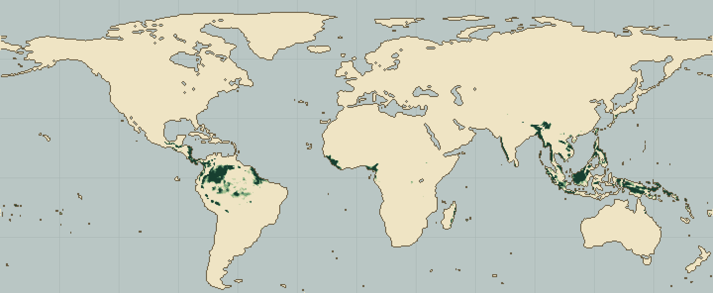 Global climatic suitability map for Black Pepper