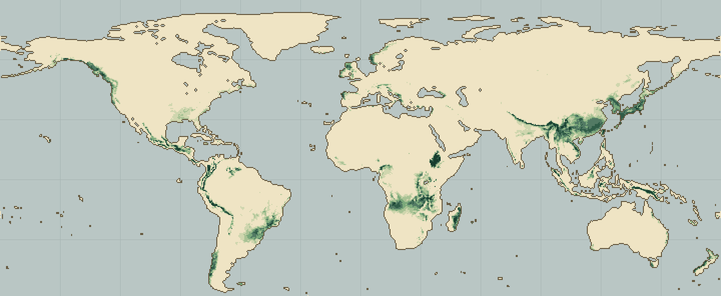 Global climatic suitability map for Brussels Sprouts