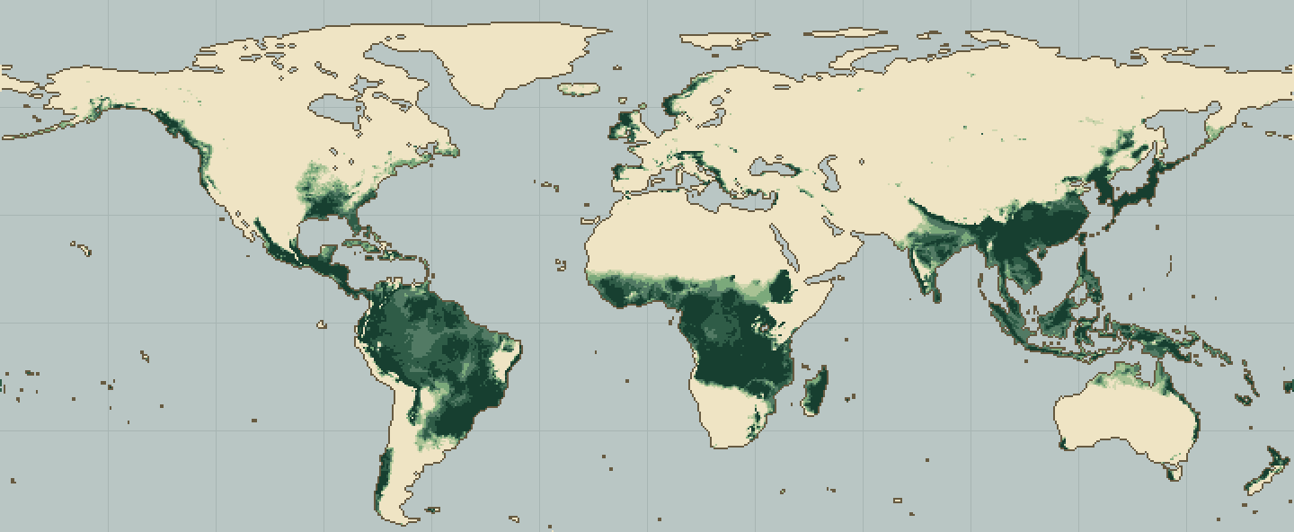 Global climatic suitability map for Cauliflower