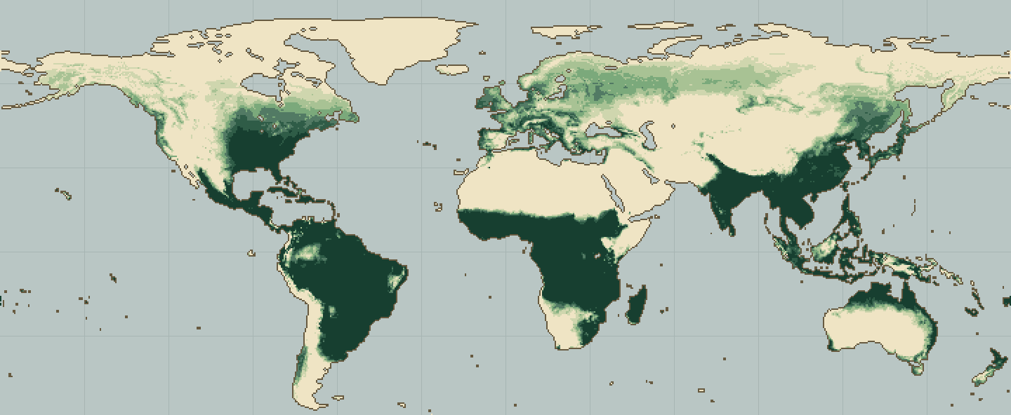 Global climatic suitability map for Chickpea