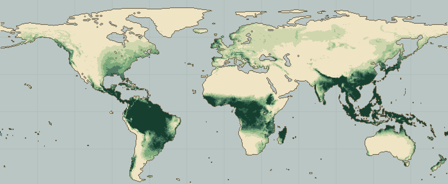 Global climatic suitability map for Chicory