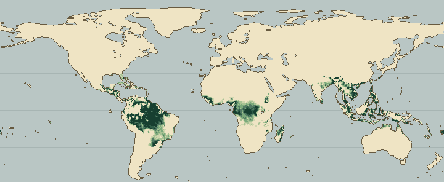 Global climatic suitability map for Cinnamon