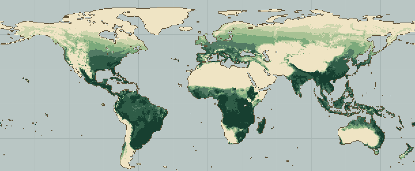 Global climatic suitability map for Common Bean