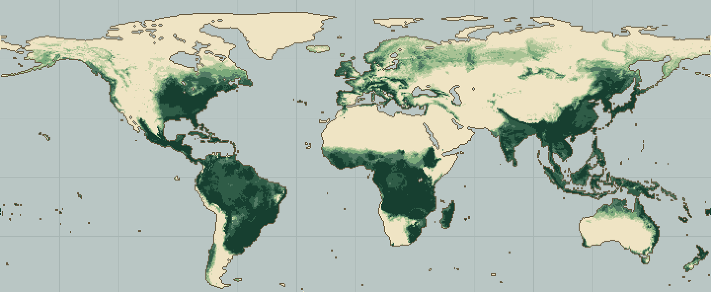 Global climatic suitability map for Coriander