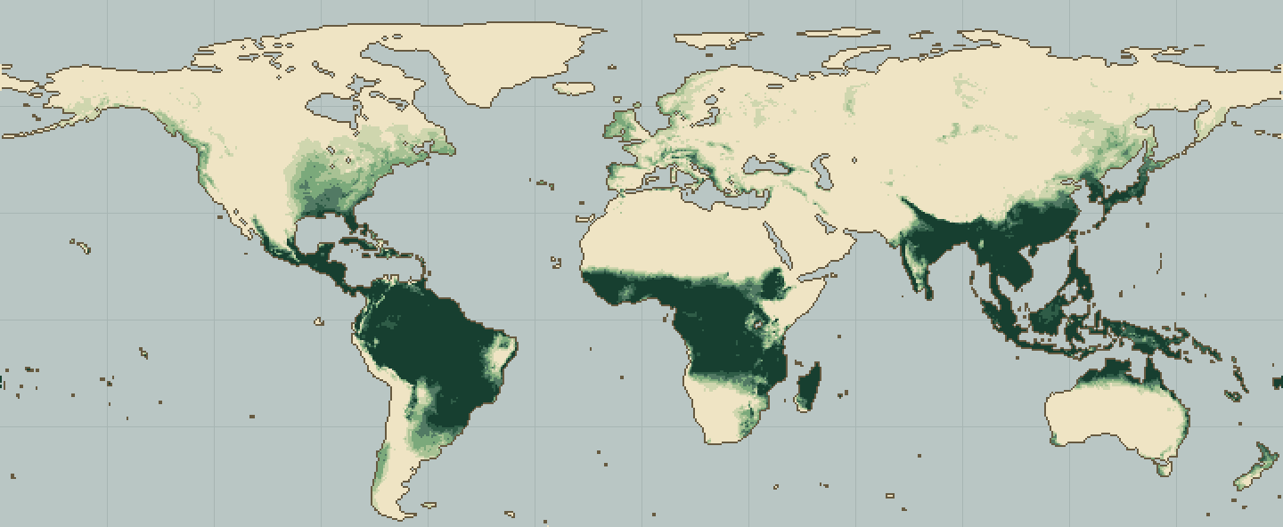 Global climatic suitability map for Cucumber