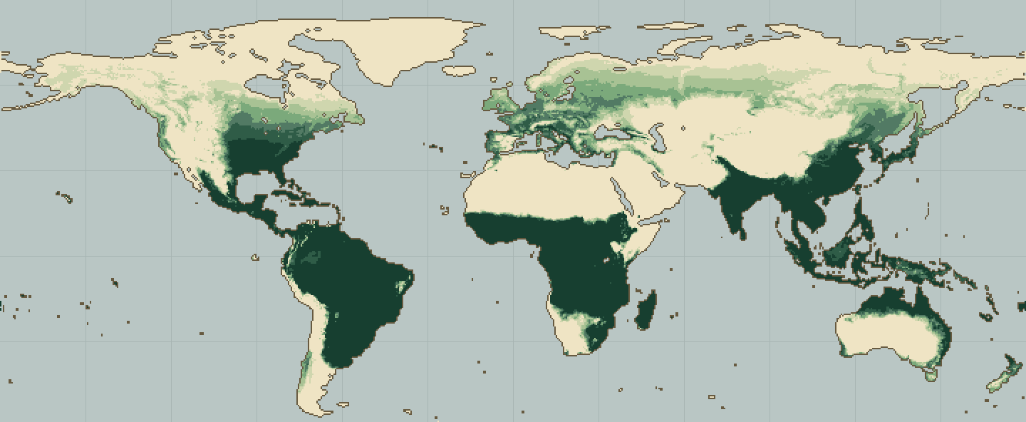 Global climatic suitability map for Finger Millet