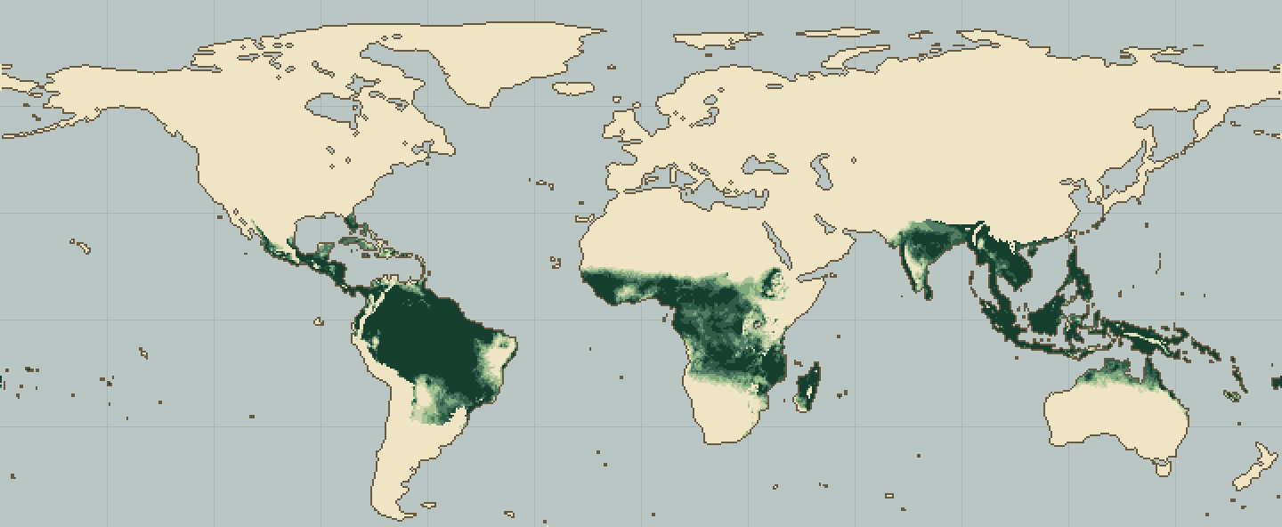 Global climatic suitability map for Fonio