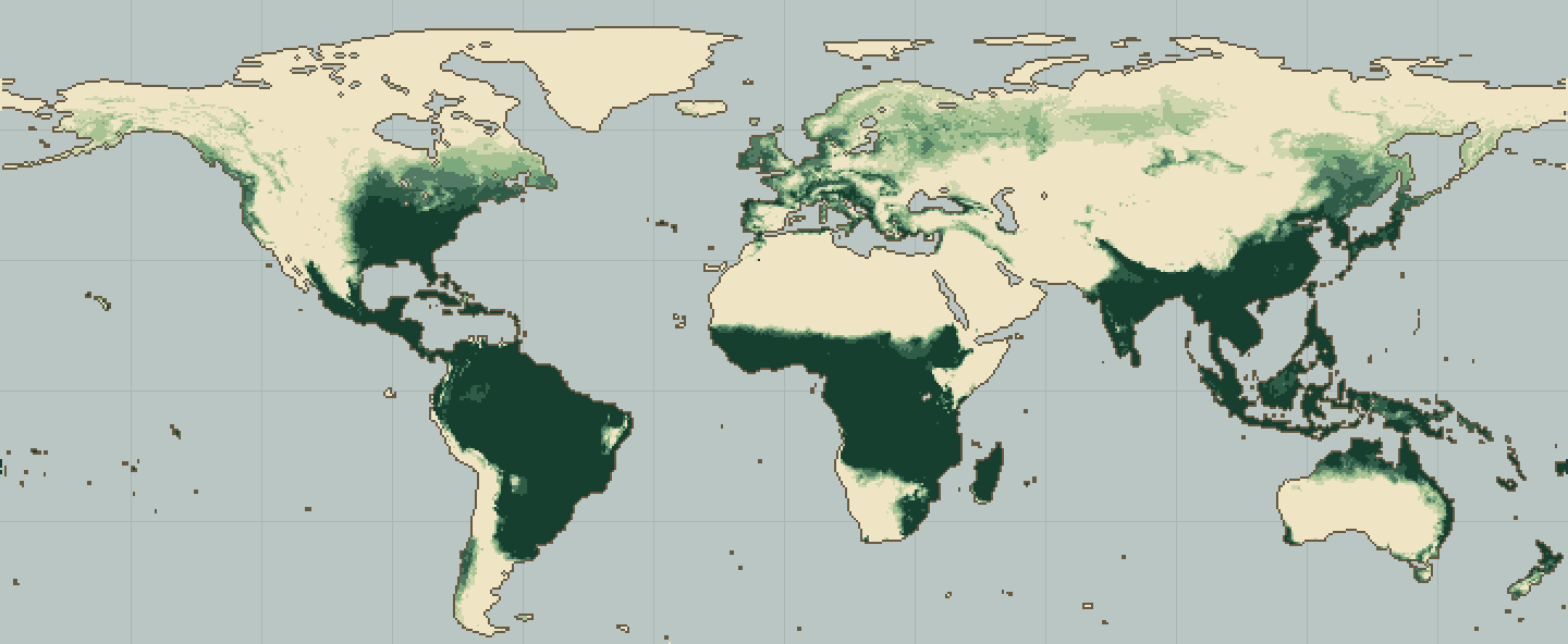 Global climatic suitability map for Hemp