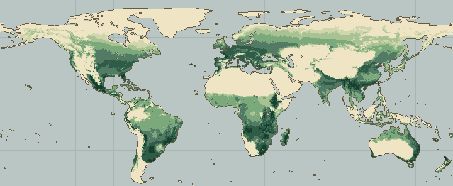 Global climatic suitability map for Hops