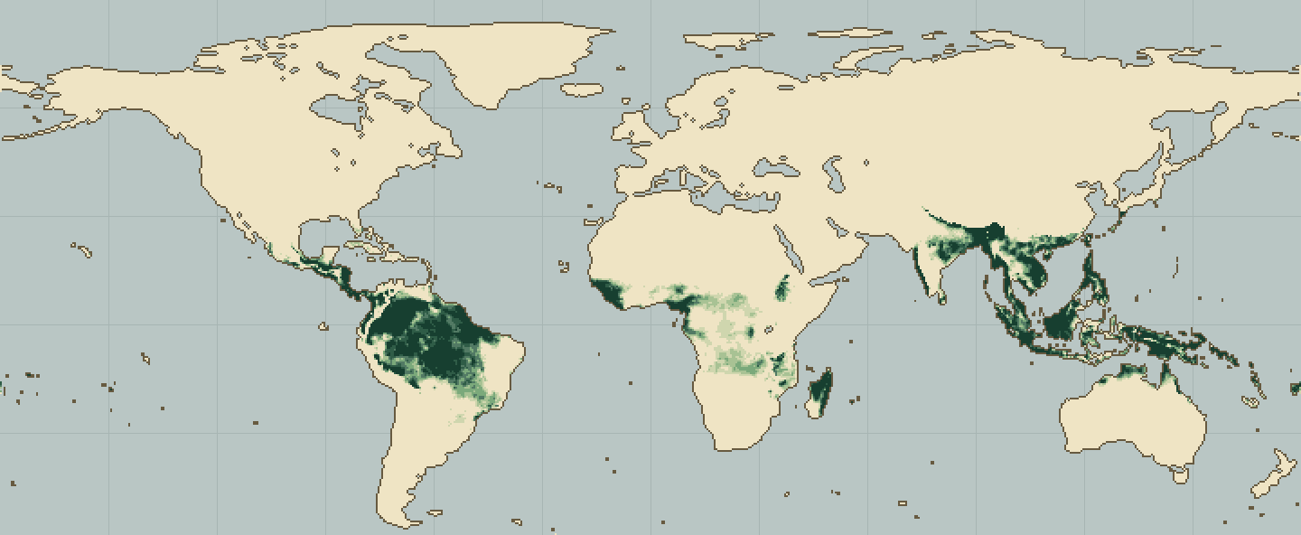 Global climatic suitability map for Jute