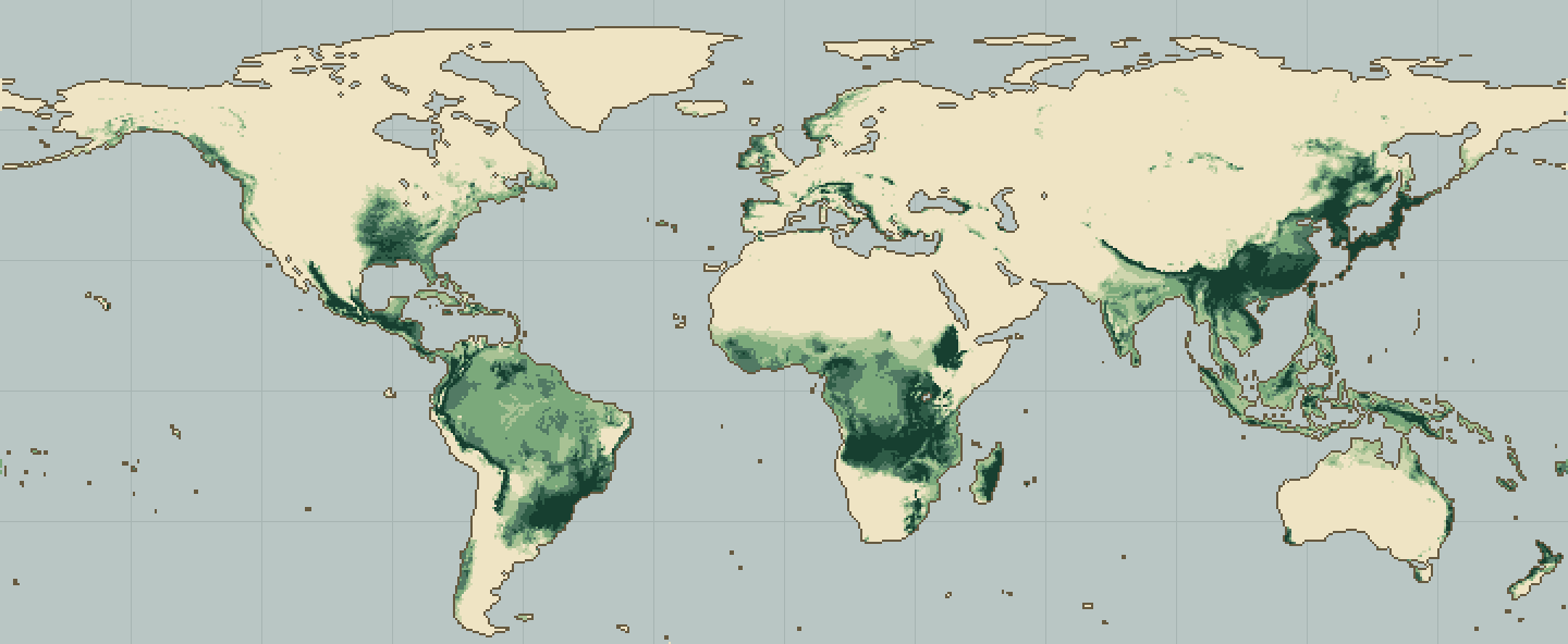 Global climatic suitability map for Kale