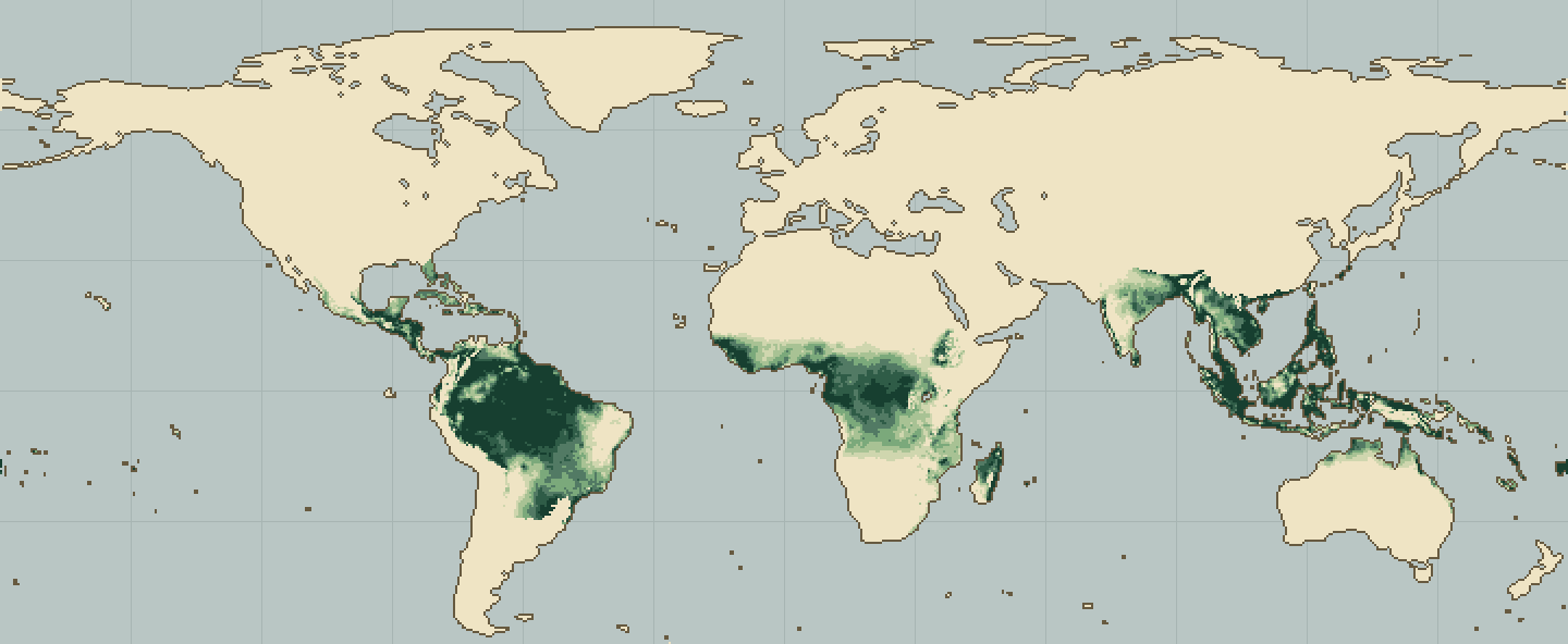 Global climatic suitability map for Kola Nut