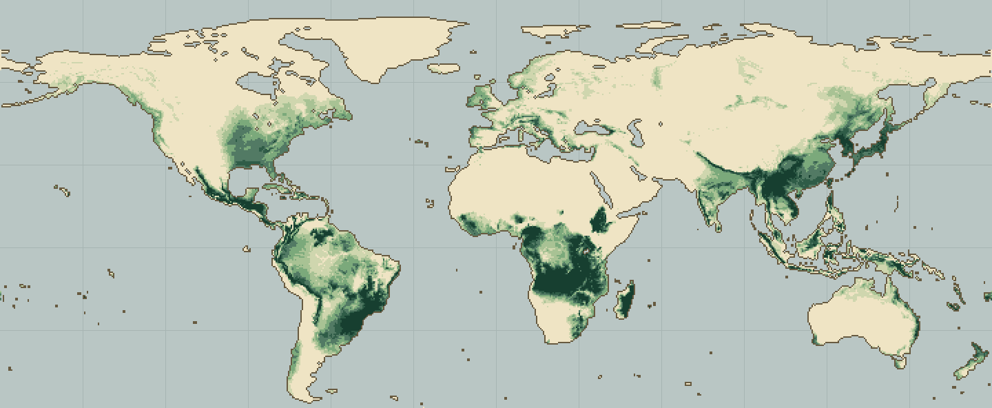 Global climatic suitability map for Leek