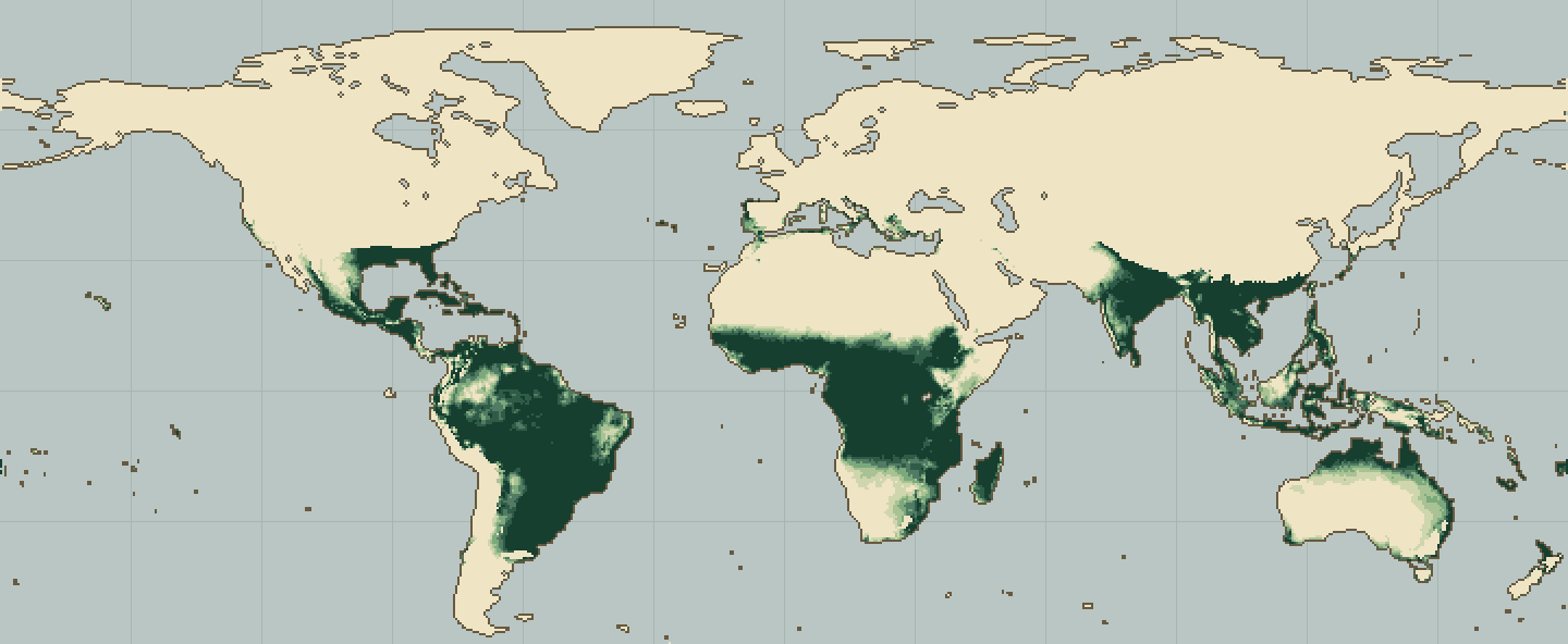 Global climatic suitability map for Lemon