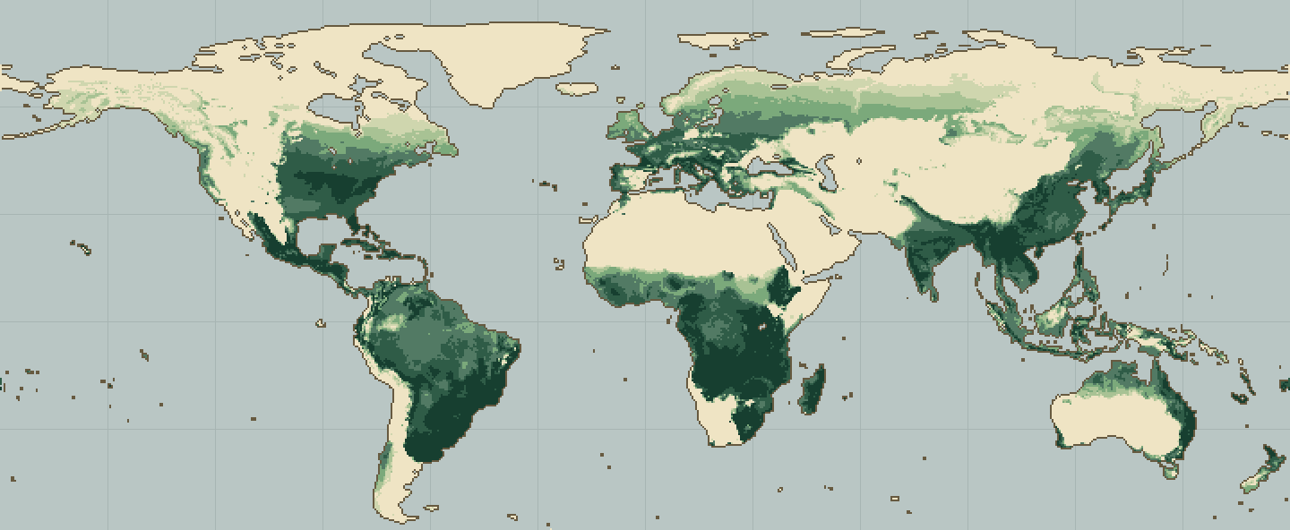Global climatic suitability map for Lupin