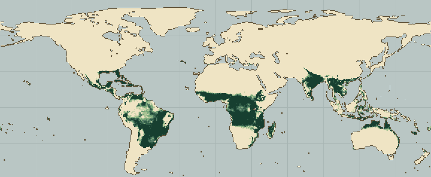 Global climatic suitability map for Lychee
