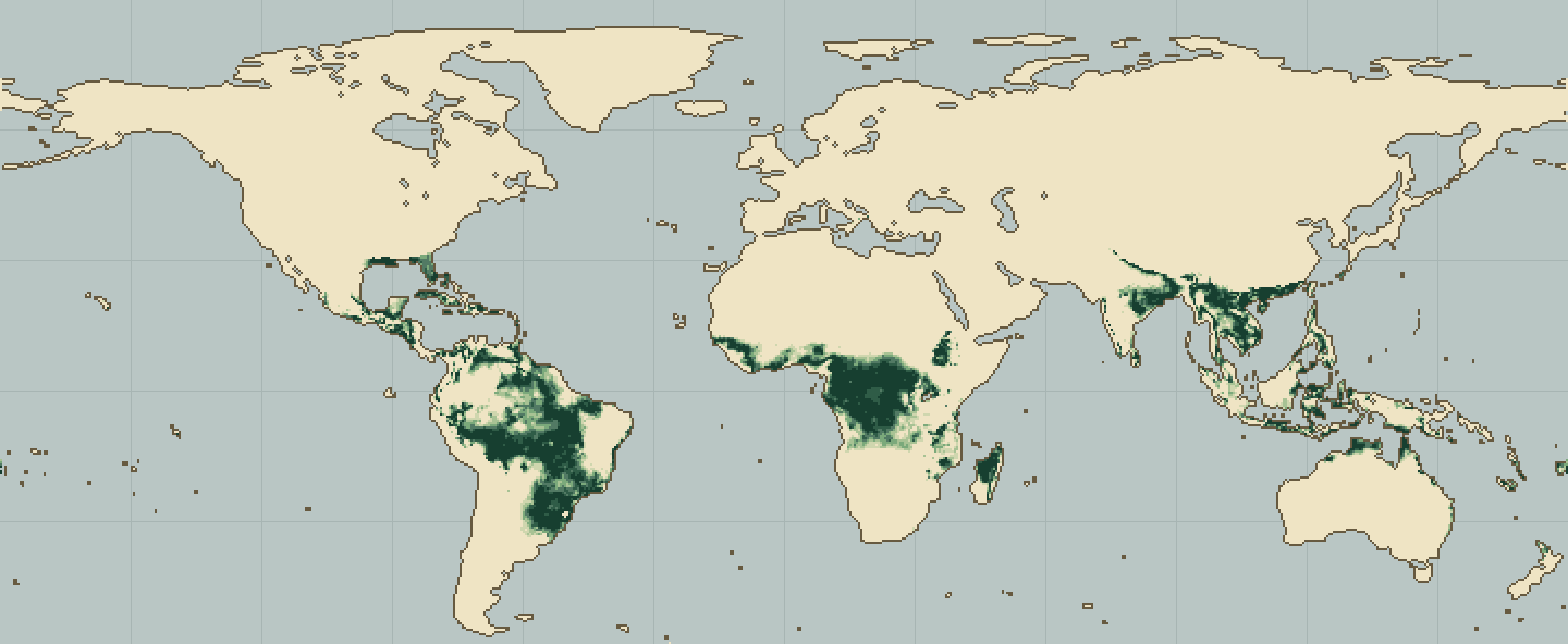Global climatic suitability map for Mangosteen