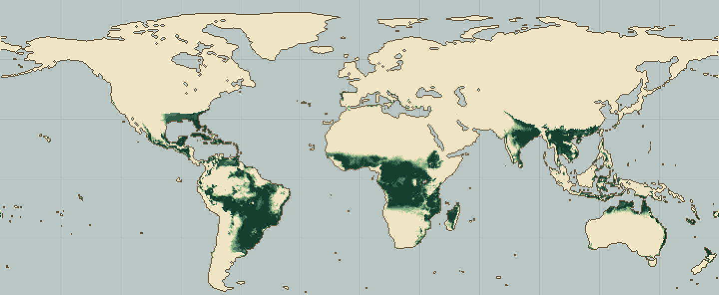Global climatic suitability map for Yerba Mate