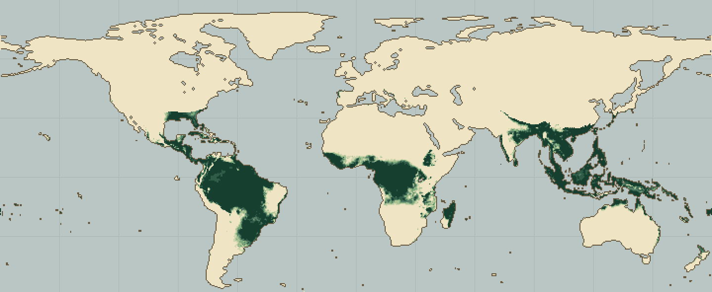 Global climatic suitability map for Oil Palm