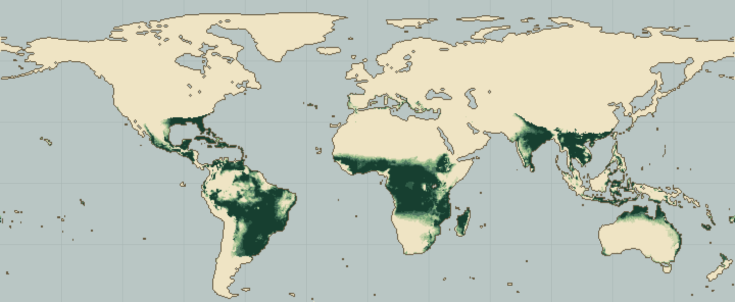 Global climatic suitability map for Orange