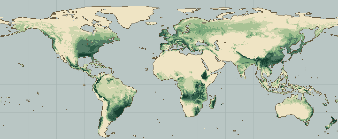 Global climatic suitability map for Parsley