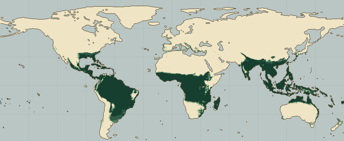 Global climatic suitability map for Pineapple