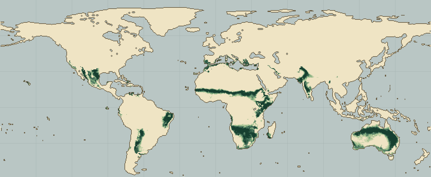 Global climatic suitability map for Pistachio