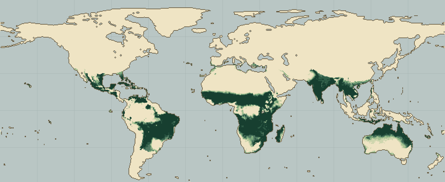 Global climatic suitability map for Proso Millet