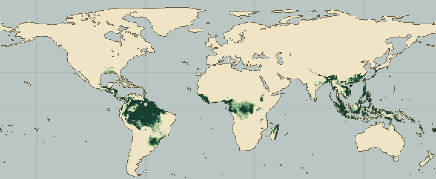 Global climatic suitability map for Rambutan