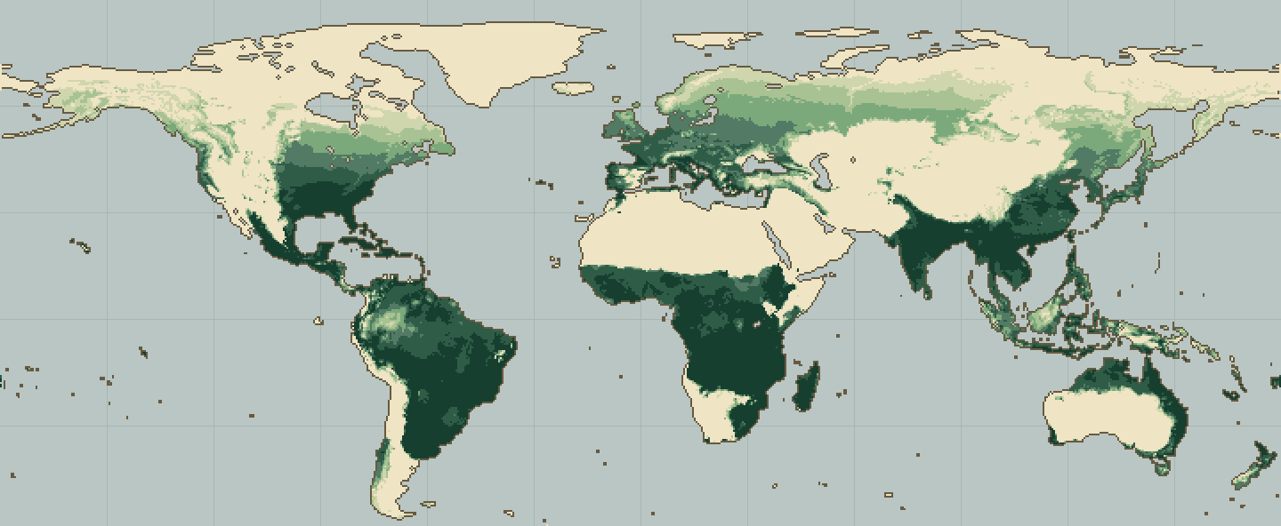 Global climatic suitability map for Rapeseed / Canola