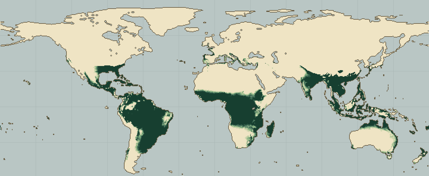 Global climatic suitability map for Roselle