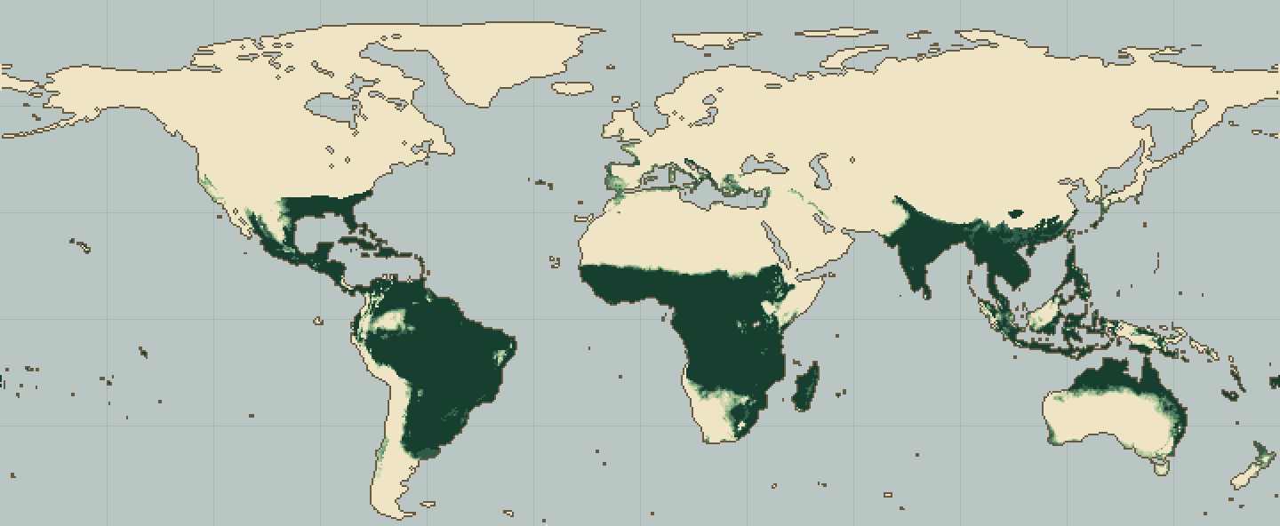 Global climatic suitability map for Sesame