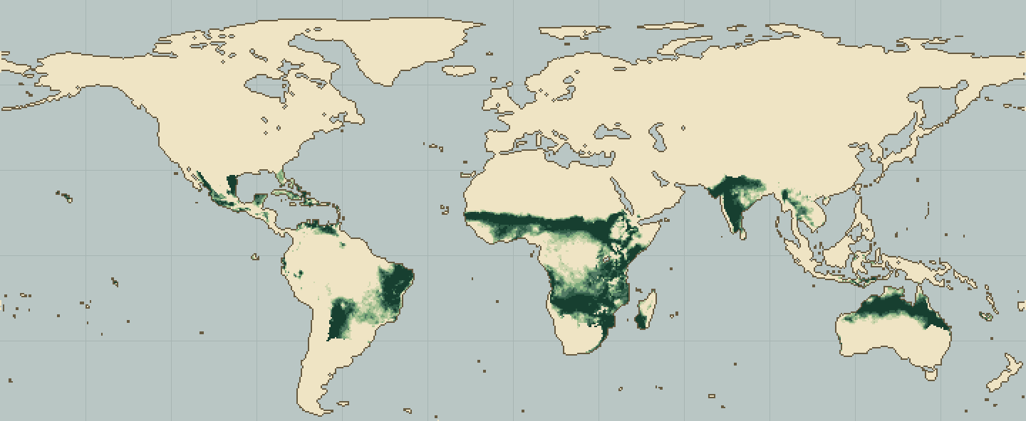Global climatic suitability map for Shea